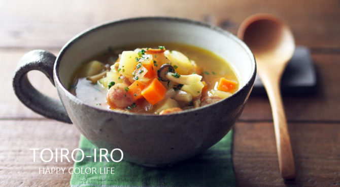 コロコロ野菜とウインナーのカレースープ