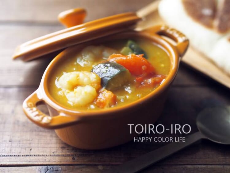 短時間調理!エビとナスとトマトのカレー