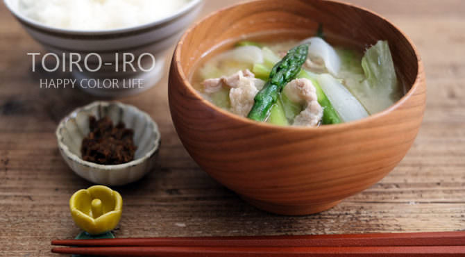 春野菜と豚肉の食べる味噌汁