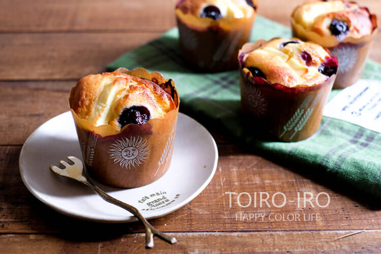 ホットケーキミックスで作るブルーベリークリチマフィン