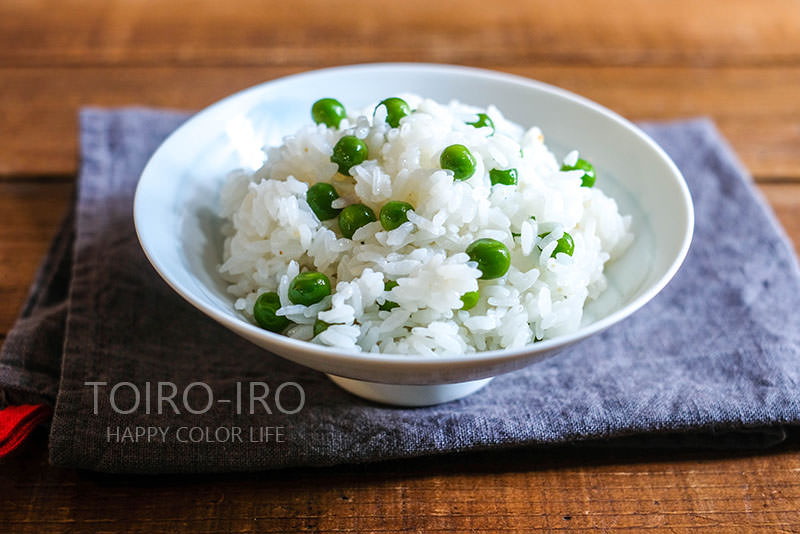 グリンピースの出汁煮を使って作る豆ごはん | toiro note 〜トイロ
