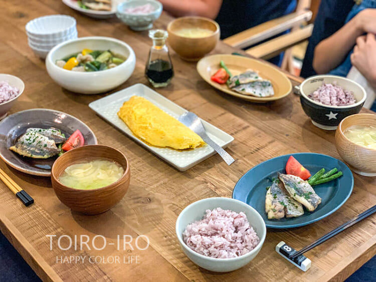新鮮なアジのソテーでお昼ごはん