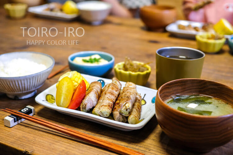 ジューシー!ナスの豚巻き定食