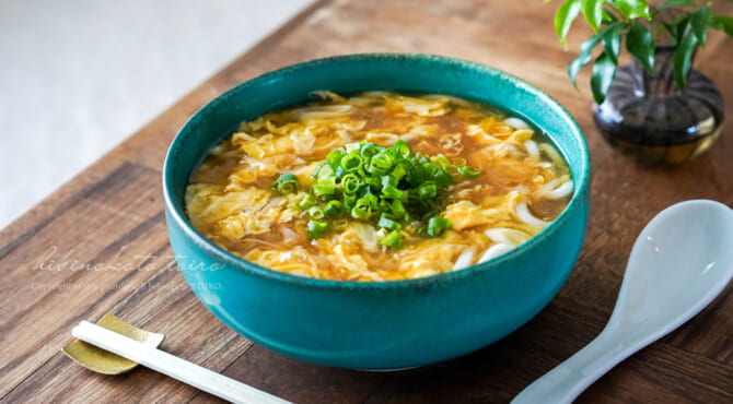 酸っぱ辛い！ふんわり卵の酸辣湯うどん